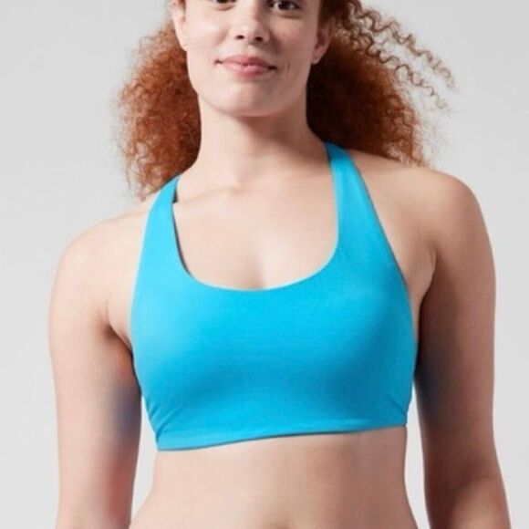 Athleta Small Malibu Bikini Top D-DD Santorini Blue. NEW - Picture 1 of 8